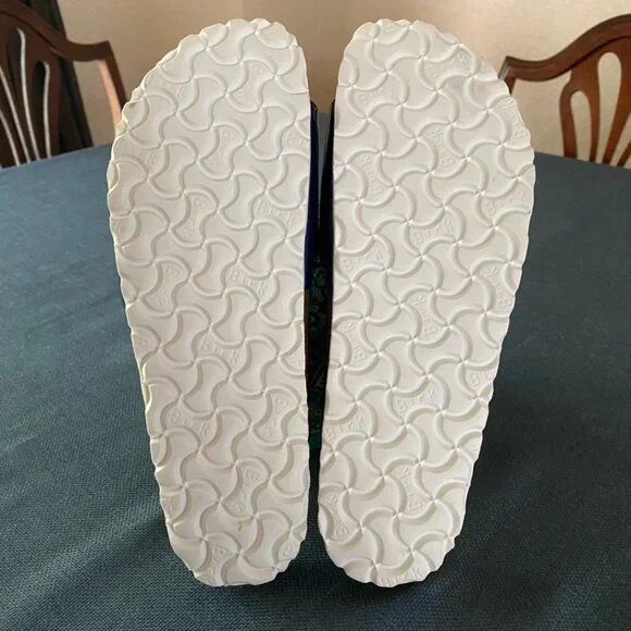 Birkenstock Madrid Birko Flor Narrow Blue Patent Leather Sandal Size 41 L10 M8 - Picture 8 of 8